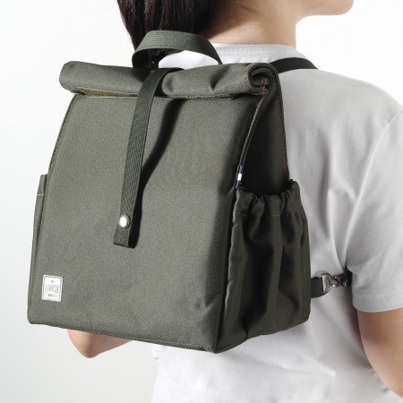 Olive Backpack with Khaki Straps